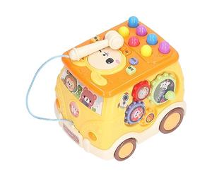 Qudinip Bus Beat A Mole Toy Cube d'activité Musicale Interactif pour Le Développement des Tout-Petits en Plastique éducatif 1 unité (Jaune)