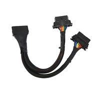 Qudinip Câble D'extension 1 en 2, Adaptateur de Diagnostic 16 Broches Durable et Haute Performance pour Tester Simultanément les Véhicules avec les Outils, Longueur 30 Cm