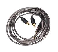 Qudinip Câble pour Casque D'écoute, Mise à Niveau de Contrôle Musical de Haute qualité pour ATH CKS1100 avec Microphone, Gris argenté, 130 Cm