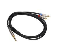 Qudinip Câble TRS vers Double Mâle 1/4 Pouces, Séparateur de Microphone Durable pour Systèmes Hi Fi, plaqué or 5,9 Pieds