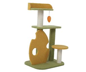 Qudinip Cadre d'escalade pour Chat Rain Forest pour Chatons Actifs, Arbre à Chat Multifonctionnel avec Jouet en Peluche pour Usage Intérieur, Sisal Robuste et MDF, Taille 46 X 36 X 75 Cm