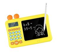 Qudinip Calculatrice pour Enfants avec Bloc-Notes pour L'apprentissage des Mathématiques, Outil éducatif Amusant, Matériau ABS Sûr, 1 unité (Jaune)