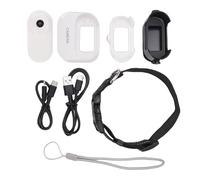 Qudinip Caméra d'action au Pouce, écran Couleur HD de 0,96 Pouces, Enregistrement en Boucle Grand Angle 2,7K, Charge Magnétique pour Casque de Cyclisme, Collier pour Chien et Chat (Blanche)