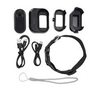 Qudinip Caméra d'action au Pouce, écran Couleur HD de 0,96 Pouces, Enregistrement en Boucle Grand Angle 2,7K, Charge Magnétique pour Casque de Cyclisme, Collier pour Chien et Chat (Noire)