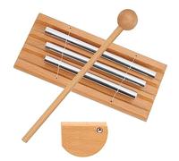 Qudinip Carillons éoliens à Trois Pôles Jouet à Percussion Xylophone Musical pour Enfants pour L'éducation Précoce Hêtre Aluminium 1 unité