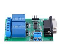 Qudinip Carte de Commutation de Relais de Port Série à 2 Canaux, Module de Télécommande Compact, Interface RS232, pour Domotique, Plastique, 1 unité