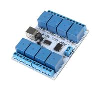 Qudinip Carte de Relais USB à 8 Canaux 12V, Pistes de Courant élevé pour L'isolement de Tension, Contrôleur de Module de Carte de Relais USB 12-canal de Type B pour L'automatisation