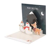 Qudinip Carte de Vœux de Noël en Trois avec Enveloppe Décorative pour les Fêtes de Fin D'année - Fabriquée à Partir de Papier de qualité (D)