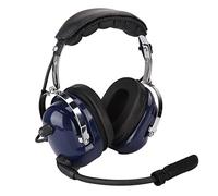 Qudinip Casque D'aviation, Casque Pilote de Réduction de Bruit 24DB avec Mousse Microphone à Vent et Bandeau en Acier Inoxydable, pour Les Pilotes Généraux de L'aviation avec Un Bouchon
