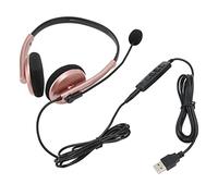 Qudinip Casque de Centre D'appels, Auditive HD élégante, Antibruit, pour Le Service Client, Design Confortable, Léger, Noir (USB)
