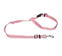 Qudinip Ceinture de sécurité pour Animaux de Compagnie, Réglable, en Nylon, Réfléchissant, pour Voyage en Voiture, Ajustement Universel, 72-84cm (Rose)