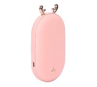 Qudinip Chauffe-Mains électrique Multifonctionnel, Batterie Externe Portable et Rechargeable, Chauffage Rapide, pour Camping, Randonnée, Voyage, 5200mAh (Spray d'huile Rose)
