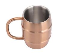 Qudinip Chope à Bière à Double Paroi en Acier Inoxydable, Sûre et Saine pour une Utilisation Intérieure et Extérieure, Tasse à thé au Lait Ergonomique, 1 unité (Couleur cuivre)
