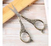 Qudinip Ciseaux Rétro Européens, Outils de Couture Antiques, Idéaux pour le Point de Croix Fait à la Main, Superbe Design en Cuivre/Bronze, 1 Pièce (S'il te plaît, pardonne-moi (B01-003-00124))