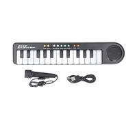 Qudinip Clavier de Piano 25 Touches pour Enfants, Jouet Musical électronique avec 24 Démos de Chansons, 3 Tons, 8 Rythmes, Effets Sonores Réglables pour Les Enfants de Plus de 3 Ans