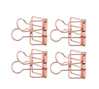 Qudinip Clips de Reliure Creux 50 Pièces Pince à Papier en Métal Conception de Squelette Durable pour Documents Rapports Factures (Or Rose)
