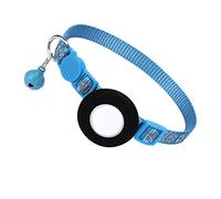 Qudinip Collier Réfléchissant pour Chat avec Support GPS et Boucle de sécurité pour Chatons et Petits Animaux de Compagnie, Matériau en Nylon Souple, 1 Paquet (Bleue)