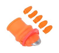 Qudinip Coupe-Pouce de Jardin Multifonctionnel, Couteau à Pouce en Silicone Durable avec Couvercles de Protection pour la Cueillette de Légumes et de Fruits 6 Pièces (Grand Couteau à + 5