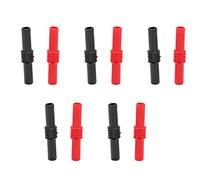 Qudinip Coupleur de Fiche Banane U22 4mm, 10 Pièces, Adaptateur de Test électrique Durable pour Les Mesures de Puissance, PVC Rouge Noir 42mm