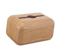 Qudinip Couvercle de Boîte à Mouchoirs avec Un Design élégant en Grain de Bois pour Une Organisation de Bureau élégante, Matériau ABS, Compact et Léger (Bois Naturel)