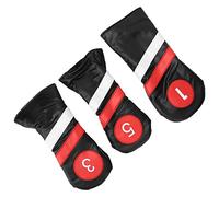 Qudinip Couvre-Chef de Putter Imperméable en Cuir PU, Housse de Club de avec Doublure épaisse pour Les Amateurs de, 3 Pièces, Blanc/Noir (Noire)