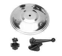 Qudinip Crach de Voiture Cymbale, Mini Tambour pour Véhicules Dash de L'évent avec Support ABS Réglable, Accessoires Amusants et Pratiques pour les Mélomanes et les Batteurs (Couleur argentée)
