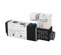 Qudinip Électrovanne électrique 4V210 08, Corps de Vanne en Alliage D'aluminium à économie D'énergie à Bobine de Cuivre Rouge, avec Ressort en Acier Inoxydable, pour L'industrie Chimique (DC 24V)