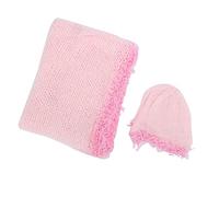Qudinip Ensemble D'accessoires de Photographie pour nouveau-né, Fille et Garçon, Chapeau et Enveloppe en Mohair Mignons pour Nourrissons de 0 à 1 Mois, Matériaux Doux et Respirants (chapeau + écharpe)