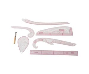 Qudinip Ensemble de 7 Règles Courbes Françaises pour Couture et Modélisme de Haute Précision pour Designers Tailleurs étudiants et Débutants PVC Transparent