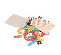Qudinip Ensemble de Blocs de Construction en Bois, Jouet éducatif coloré pour L'apprentissage des Enfants, 30 Pièces de Briques de Construction en Tilleul pour Un Temps de Jeu Heureux