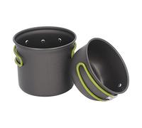 Qudinip Ensemble de Casseroles de Camping en Alliage D'aluminium Durable, Anti-brûlure, Poignée Pliable, Kit de Cuisine pour Activités de Plein Air, Voyage Pique-Nique