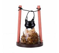 Qudinip Ensemble de Cheminée Miniature pour Maison de Poupée, avec Bois de Chauffage Rustique, pour Décoration de Cuisine de Campagne Vintage, Bois Massif, 4.5cm (Allumer)