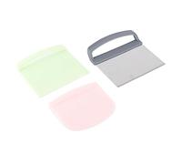 Qudinip Ensemble de Grattoirs à Pâte Polyvalents de qualité Alimentaire, pâte pour la Cuisson à Domicile, 3 Pièces, 14.6x13cm, 13x11.3cm, 11.8x9.8cm