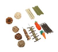 Qudinip Ensemble de Jouets à Mâcher pour Lapin, Jouets Naturels Faits à la Main pour le Meulage des Dents et le Soulagement du Stress pour les Petits Animaux de Compagnie, Comprend des Carottes et des