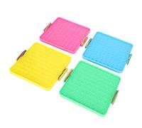 Qudinip Ensemble de Jouets de Planche à Ongles, Outils éducatifs avec Bande de Caoutchouc en Panneau perforé coloré pour L'apprentissage en Classe, 4 Pièces, Plastique, 15.5x17.2cm