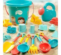 Qudinip Ensemble de Jouets de Sable de Plage pour Enfants, 18 Pièces, Jouets Multifonctionnels Colorés pour Un Jeu Créatif à la Plage et à la Piscine, en Plastique Durable