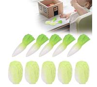 Qudinip Ensemble de Légumes Miniatures pour Maison de Poupée 1:12, Jolis Modèles de Chou Chinois et de Radis en Silicone pour la Décoration de la Maison de Poupée, Accessoire Léger et Durable,