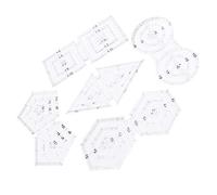 Qudinip Ensemble de Règles de Travail de Patch, 5 Pièces, Règle de Couture Précise en Acrylique pour Bricolage, Modèles et Designs Artisanaux