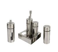 Qudinip Ensemble de Salière et Poivrière en Acier Inoxydable, Bouteilles Distributrices D'épices à Trou Creux avec Couvercle à Pression pour Cuisine, Restaurant, Usage Domestique