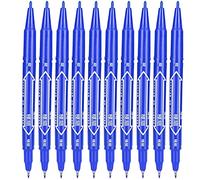 Qudinip Ensemble de Stylos Marqueurs, Marqueurs Colorés à Double extrémité à Séchage Rapide pour le Dessin et L'esquisse-10 Pièces de Stylos D'art en Plastique, 5,5 Pouces (Bleue)