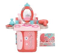 Qudinip Ensemble de vanité 3 en 1 pour Filles, Ensemble de Jeu de Table de Maquillage pour Enfants avec Valise pour Garçons et Filles
