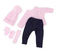 Qudinip Ensemble de Vêtements de Poupée pour Poupées de 18 Pouces, Pantalons et Accessoires Pull Mignons, Cadeaux Parfaits pour Les Filles, Fabriqués dans Un Matériau Sûr (Q18-786 Pull Rose Clair