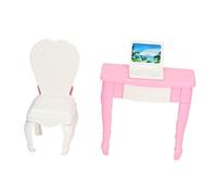Qudinip Ensemble Miniature de Chaise de Table D'ordinateur Portable de Maison de Poupée avec Un Design Réaliste pour Les Enfants et Les Amateurs de Maison de Poupée à L'échelle 1:12