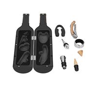 Qudinip Ensemble Tire-Bouchon à Vin, Outils de Cuisine Innovants, Comprend un Verseur et un Bouchon, Parfait pour la Maison et les Fêtes, Noir et or, 6 Pièces