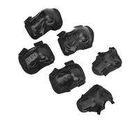 Qudinip Équipement de Protection pour Patinage à Roulettes, Protège-genoux, Coudes et Paumes Réglables avec Coque en Maille Respirante Incassable, pour Enfants de 6 à 18 Ans (Noire)