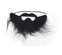 Qudinip Fausses Barbes Noires pour Hommes, Longues Moustaches élégantes, Parfaites pour le Cosplay et les événements de Fête, Flanelle Taille Libre, 1 Pièce