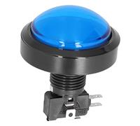 Qudinip Grand Bouton Poussoir Convexe de 60 Mm avec Lumière LED, Matériau ABS Durable pour Console de Jeu Crane Machine, Installation Facile, 1 unité (60MM-bleu + interrupteur à deux pattes + lumière)