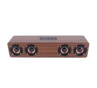 Qudinip Haut-Parleur Bluetooth Portable, Son Surround, Caisson de Basses pour Jeux, Finition en Bois Rétro (Grain de Bois Brun (Export))