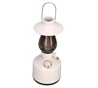 Qudinip Haut-Parleur Veilleuse Vintage avec Son Surround à 360 Degrés et Conception étanche IPX4 pour la Détente en Plein Air (Blanche)