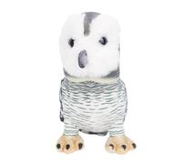 Qudinip Hibou en Peluche, 9,84 Pouces, Peluche Réaliste avec Détails Faits à la Main pour la Décoration de la Chambre des Enfants, Cadeau pour Les Amoureux des Hiboux (Noir et Blanc)